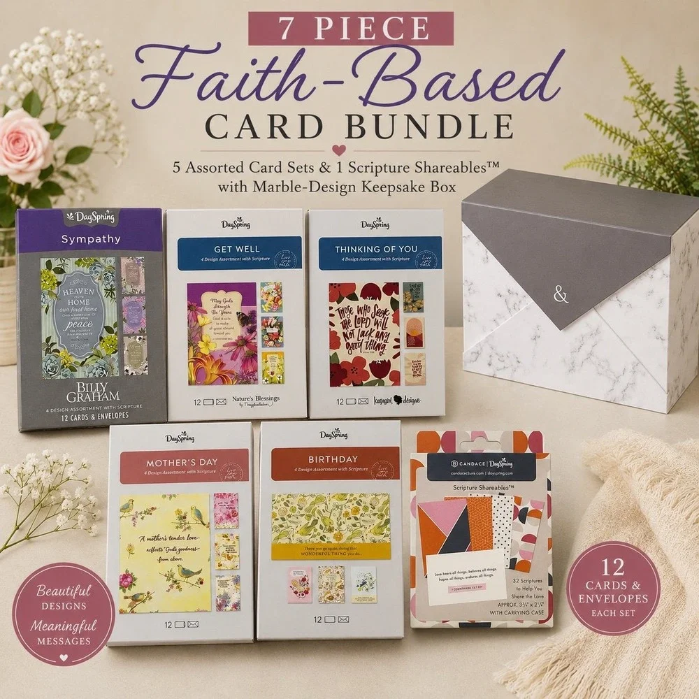 DaySpring Christian Greeting Card Assortment + Scripture Shareable's & Card Box